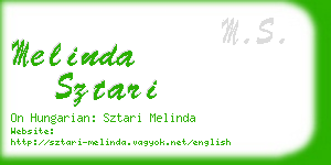 melinda sztari business card